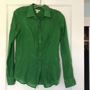 J crew green blouse